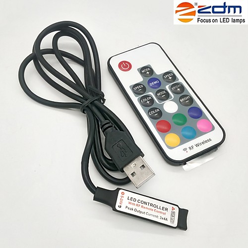 фото Zdm 100 см usb 5 в черный водонепроницаемый 15 вт 5050 10 мм rgb светодиодные полосы с 17kf-контроллер (dc5v) тв фоновой атмосферы лампы Lightinthebox