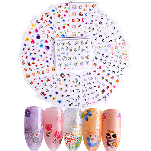 

50 pcs 3D Nail Stickers Full Nail Stickers Decals nail art Manicure Pedicure Fashion Daily