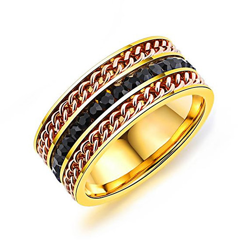 

Men's Band Ring Resin Gold Silver Titanium Steel Titanium Steel Geometric Korean Fashion Daily Street Jewelry Geometrical