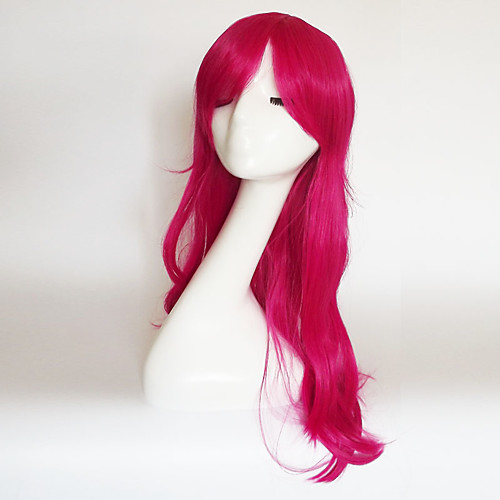 

Synthetic Wig Curly Natural Wave Natural Wave Asymmetrical With Bangs Wig Medium Length Long Black / Rose Red Brown Silver Pink Light Blonde Synthetic Hair Women's Natural Hairline Red