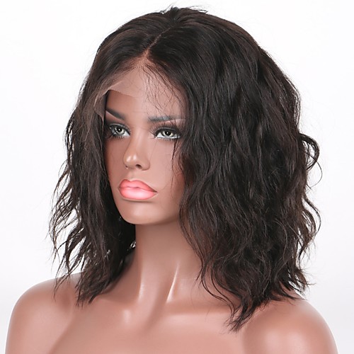 

Human Hair Lace Front Wig Bob style Brazilian Hair Water Wave Wig 130% Density 8-30 inch with Baby Hair Natural Hairline 100% Virgin Unprocessed Women's Short Human Hair Lace Wig