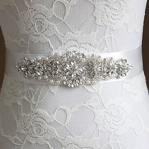 

Шёлковая ткань рипсового переплетения Свадьба / Вечеринка / ужин Кушак С Стразы / Бант Пояса и ленты