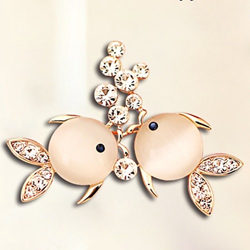 

Women's Diamond Cubic Zirconia Brooches Animal Ladies Sweet Elegant Zircon Brooch Jewelry Gold For Daily Going out