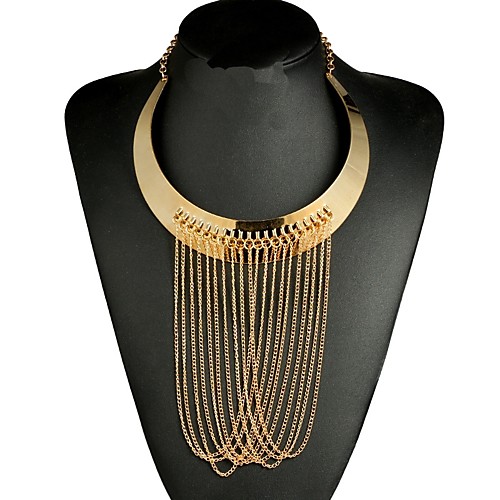 

Women's Chain Necklace Statement Necklace Liquid Silver Necklace Statement Ethnic Fashion Oversized Alloy Gold Necklace Jewelry For Evening Party Club