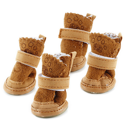 фото Собака ботинки и сапоги зимние сапоги сохраняет тепло мода однотонный для домашних животных хлопок коричневый / зима Lightinthebox
