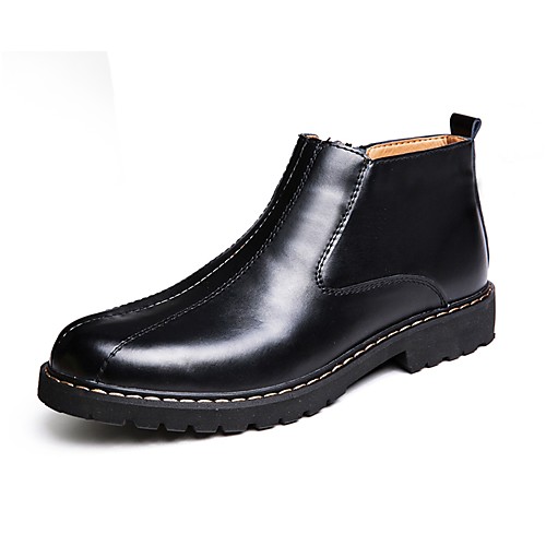 

Муж. Fashion Boots Кожа Зима Ботинки Сапоги до середины икры Черный / Темно-коричневый