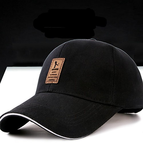 

Men's Cotton Baseball Cap-Solid Colored Stylish Spring, Fall, Winter, Summer Black