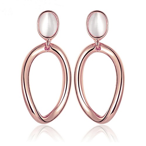 

Women's Synthetic Opal Cat's Eye Drop Earrings Hoop Earrings Vintage Fashion Opal Earrings Jewelry Silver / Rose Gold For Daily Work