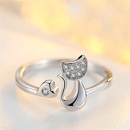 

Women's Band Ring Knuckle Ring Cubic Zirconia tiny diamond Silver Rose Gold Zircon Copper Geometric Ladies Cartoon Sweet Daily Work Jewelry Geometrical Lovely