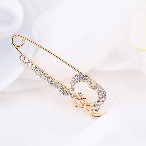 

Women's Brooches Simple Elegant Rhinestone Brooch Jewelry Gold For Daily Casual