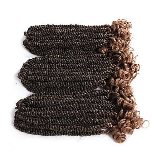

Волосы для кос Кудрявый Сенегальский твист Pre-петлевые вязания крючком плетенки Искусственные волосы 20 корней / пакет 3 предмета косы волос Омбре Короткие Средние