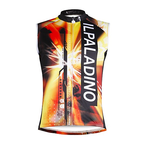 

ILPALADINO Men's Sleeveless Cycling Jersey OrangeWhite Skull Bike Vest / Gilet Jersey Tank Top Mountain Bike MTB Road Bike Cycling Quick Dry Sports Eco-friendly Polyester 100% Polyester Clothing