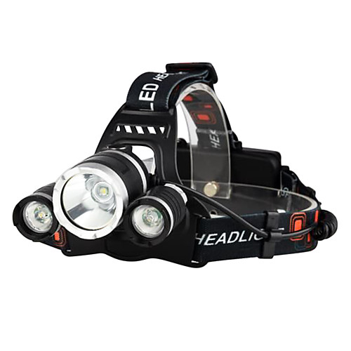 

Налобные фонари Велосипедные фары Фары для велосипеда Светодиодная лампа Cree XM-L T6 3 излучатели 3000 lm 4.0 Режим освещения с батарейками и зарядными устройствами / Водонепроницаемый