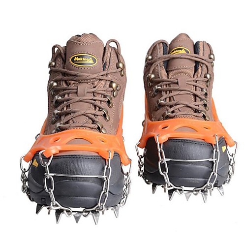

Traction Cleats Climbing Protection Crampons Outdoor Non-Slip Metal Alloy Rubber Silica Gel Hiking Climbing Outdoor Exercise 17.516.8 cm Black Orange Navy Blue