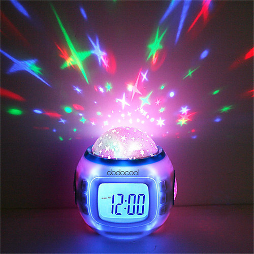 

1шт Музыкальный будильник Свет небесного проектора Цветной Аккумуляторы AAA Для детей / Меняет цвета / День рождения Батарея