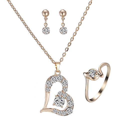 

Women's Drop Earrings Necklace Heart Classic Fashion Imitation Diamond Earrings Jewelry Gold For Daily