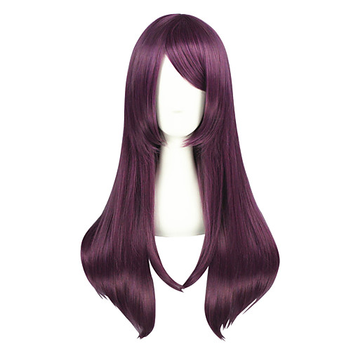 

Synthetic Wig kinky Straight kinky straight Wig Medium Length Purple Synthetic Hair Women's Purple