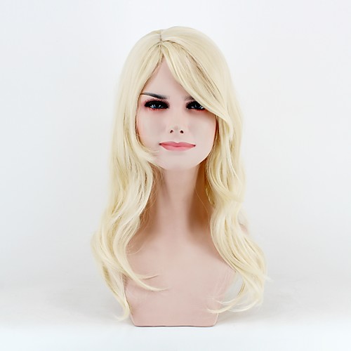 

Synthetic Wig Natural Wave Natural Wave Wig Blonde Medium Length Light Blonde Synthetic Hair Women's Blonde