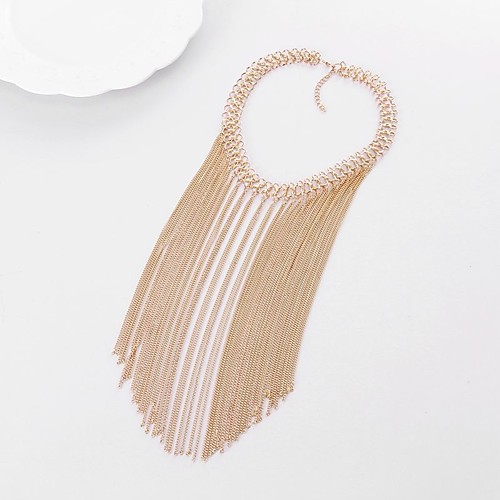 

Women's Chain Necklace Liquid Silver Necklace Statement Ladies Classic Alloy Gold Silver Necklace Jewelry For Party Ceremony