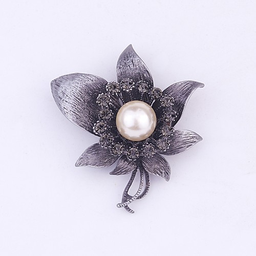 

Women's Brooches Flower Classic Fashion Imitation Pearl Imitation Diamond Brooch Jewelry Black / Red White / Black For Daily