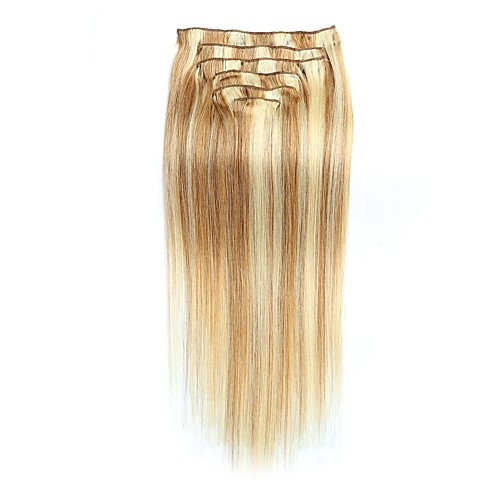 

Febay На клипсе Расширения человеческих волос Классика Натуральные волосы Накладки из натуральных волос 1 комплект Жен. Medium Brown / Bleached Blonde