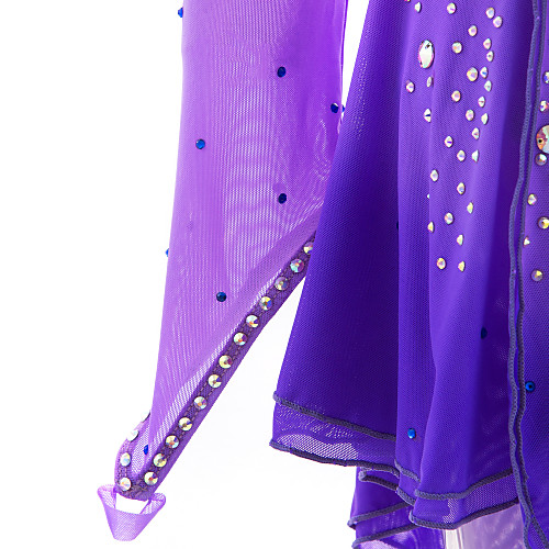 фото Платье для фигурного катания жен. девочки катание на коньках платья розовый / фиолетовый покраска ""ореол"" спандекс эластичность соревнование одежда для фигурного катания ручная работа Lightinthebox