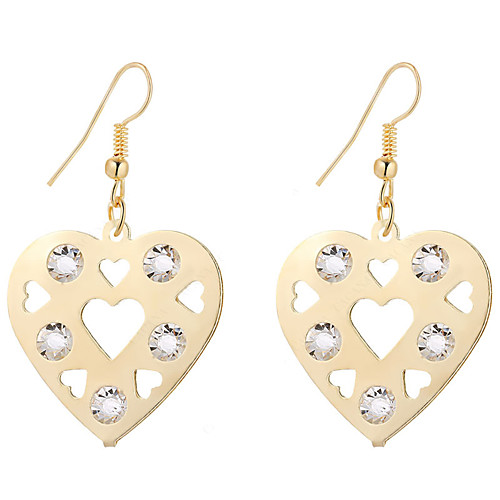 

Women's Crystal Drop Earrings Heart Ladies Sweet Fashion Elegant Earrings Jewelry Gold / Silver For Evening Party Valentine 2pcs