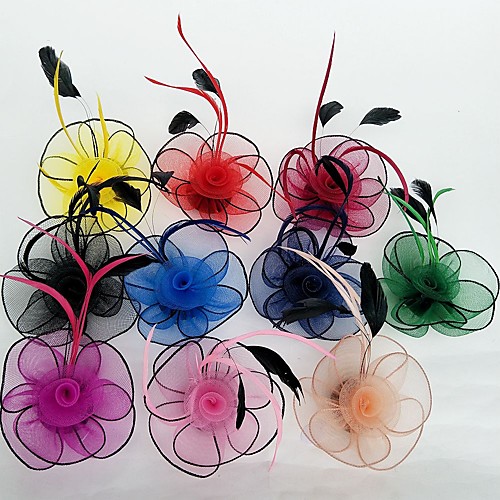 

Перья / Сеть Fascinators / Цветы с Цветы 1шт Свадьба / Особые случаи Заставка
