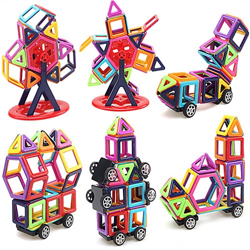 

Magnetic Blocks Magnetic Tiles Building Blocks 95 pcs Vehicles Car Transformable Cartoon Boys' Girls' Toy Gift