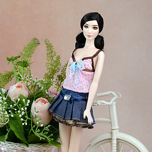 

Doll Dress Doll Outfit Doll Skirt Casual / Daily 2 pcs For Barbiedoll Plaid Polyester Dress For Girl's Doll Toy