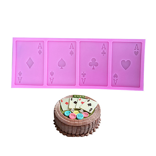 

покер силиконовые формы торт игральные карты печенье шоколадная помадка кухня выпечки инструмент