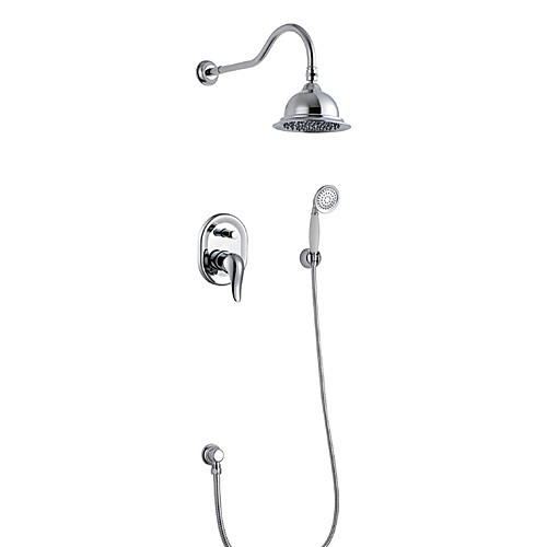 

Shower Faucet - Contemporary Chrome Wall Mounted / Brass