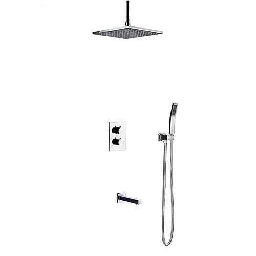 

Смеситель для душа - Современный Хром Установка на потолок Керамический клапан Bath Shower Mixer Taps / Латунь / Две ручки Четыре отверстия