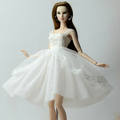 

Doll Dress Dresses For Barbiedoll Lace White Satin / Tulle Lace Dress For Girl's Doll Toy