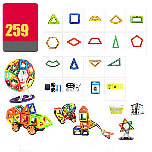 

Magnetic Blocks Magnetic Tiles Building Blocks 259 pcs Architecture Vehicles Warrior Transformable Special Designed Parent-Child Interaction Contemporary Classic & Timeless Chic & Modern Boys' Girls'