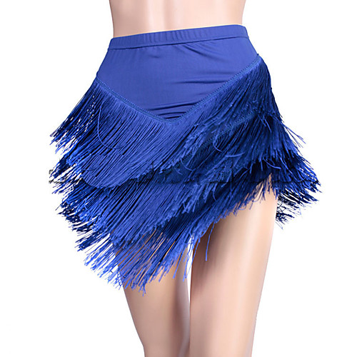 

Latin Dance Bottoms Women's Performance Spandex Tassel Sleeveless Dropped Skirts