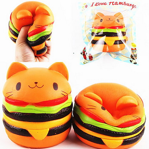 

LT.Squishies Squeeze Toy / Sensory Toy Stress Reliever Cat Emoji Hamburger Animal Stress and Anxiety Relief Office Desk Toys Novelty Squishy Kid's Summer Fun with Kids Fashion Boys' Girls'