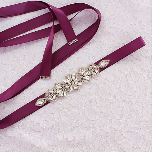 

Satin / Tulle Wedding / Special Occasion Sash With Rhinestone Women's Sashes