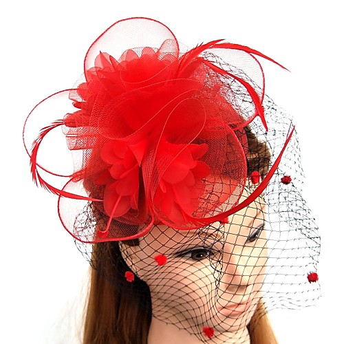 

Перья / Сеть Fascinators / Цветы / Головные уборы с Перья / мех / Цветы 1шт Свадьба / Особые случаи Заставка