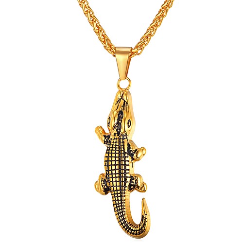 

Men's Pendant Necklace Stainless Steel Metal Gold Silver Necklace Jewelry One-piece Suit For Daily Street
