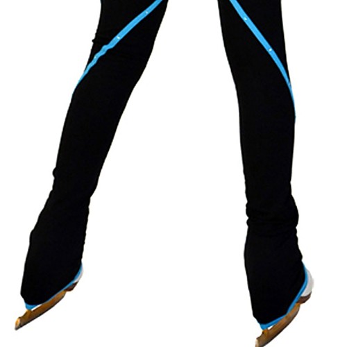 фото Брюки для фигурного катания жен. девочки катание на коньках брюки синий спандекс эластичная учебный соревнование одежда для фигурного катания однотонный длинный рукав Lightinthebox