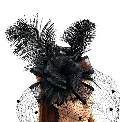 

Перья / Сеть Fascinators / Цветы / Головные уборы с Перья / мех 1шт Свадьба / Особые случаи Заставка