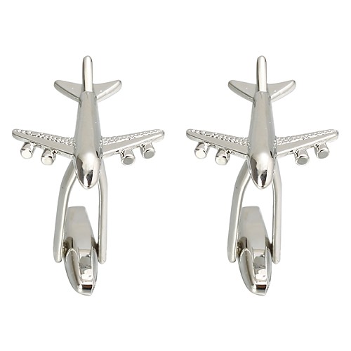 

Cufflinks Airplane Simple Casual Brooch Jewelry Silver For Daily Formal