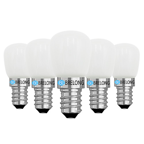 

brelong 5 шт 2w 1led dimmable холодильные лампы 220v e14 / e12 / белый / теплый белый