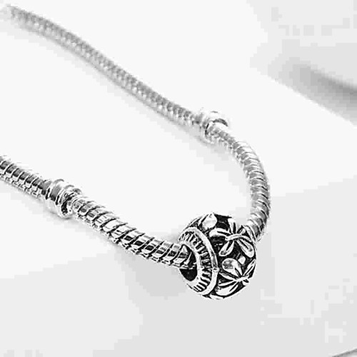 

DIY Jewelry 1 pcs Beads Alloy Silver Oval Bead 0.2 cm DIY Necklace Bracelet