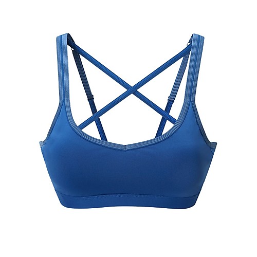 

Спортивные бюстгальтеры На подкладке Легкая поддержка для Бег Белый Синий Стреч Жен. Однотонный