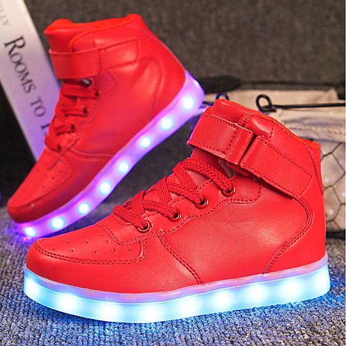 

Girls' LED / Comfort / LED Shoes Customized Materials / Leatherette Sneakers Little Kids(4-7ys) / Big Kids(7years ) Walking Shoes Lace-up / Hook & Loop / LED Black / White / Red Spring / Winter / TR