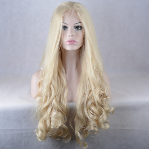 

Synthetic Lace Front Wig Natural Wave Natural Wave Lace Front Wig Blonde Long Blonde Synthetic Hair Women's African American Wig Blonde