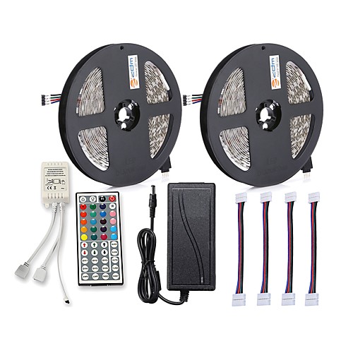 

ZDM 2x5M 5050 RGB LED Tiktok LED Strip Lights 30 LEDs/Meters 10mm 44Key IR Controller 12V 6A Power Supply with 4PCS Connecting line Soft Light Strip Kit