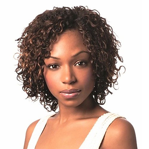 

Парики из искусственных волос Kinky Curly / Мелкие кудри Стиль Без шапочки-основы Парик Коричневый Темно-рыжий Искусственные волосы Выделенные пряди / балаяж Коричневый Парик 13 см StrongBeauty